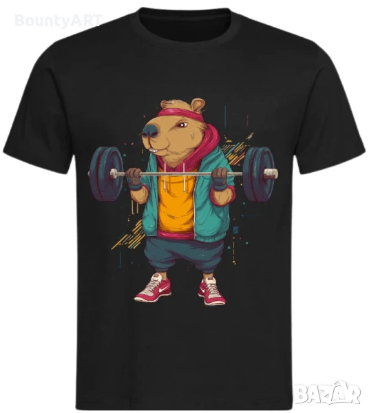 Тениска меме фитнес Капибара, снимка 1
