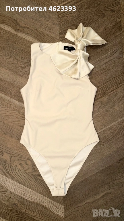 Дамско боди със сатенена панделка Zara, снимка 1