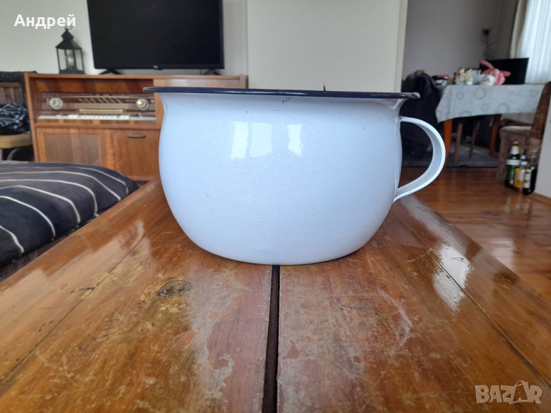 Старо емайлирано гърне,Цокало #2, снимка 1