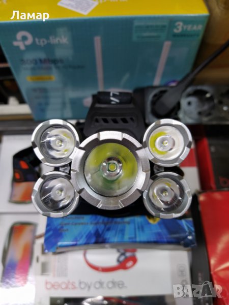 ЧЕЛНИК фенер с акумулаторни LI -ION батерии и мощни 5 LED диоди., снимка 1