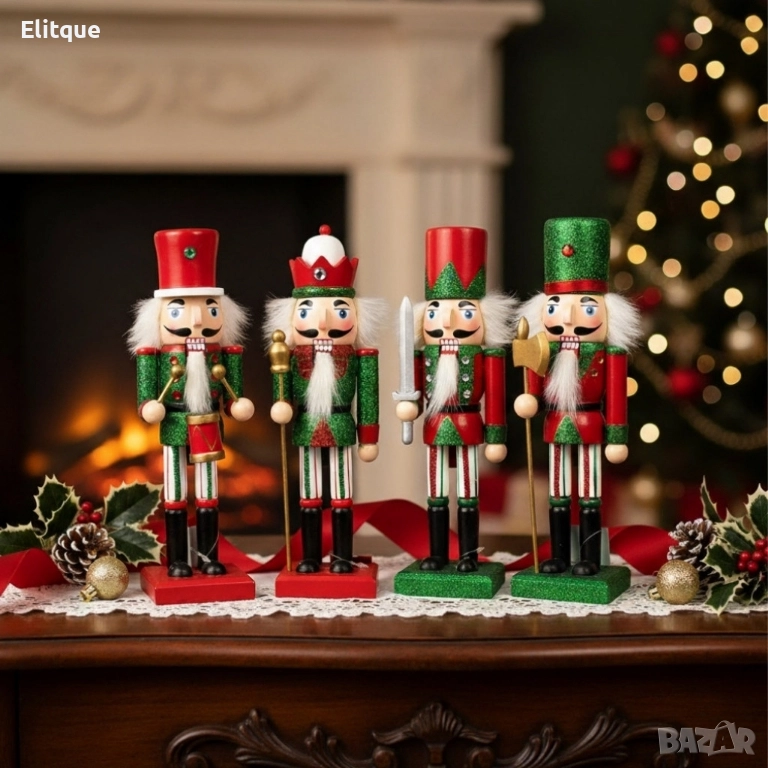 Коледна дървена фигурка Лешникотрошач – Перфектния вълшебен декор, снимка 1