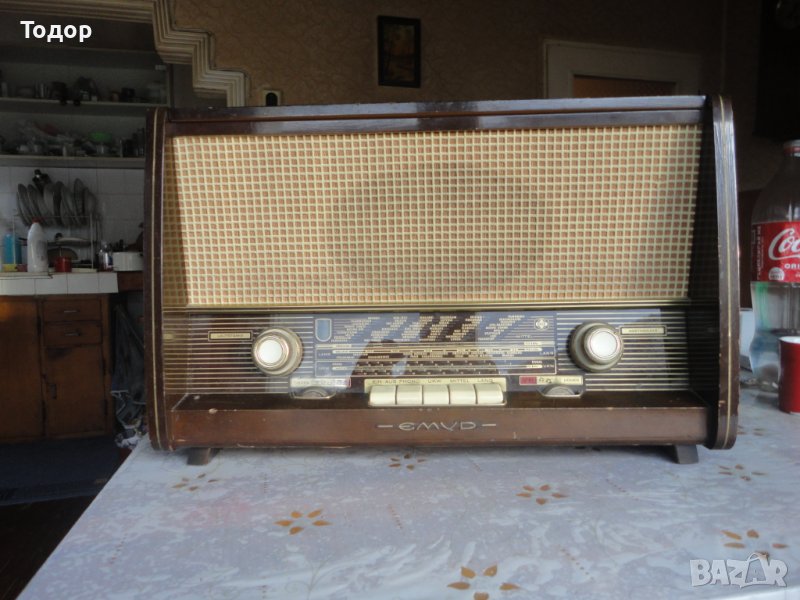 Немско Лампово радио грамофон Емуд, снимка 1