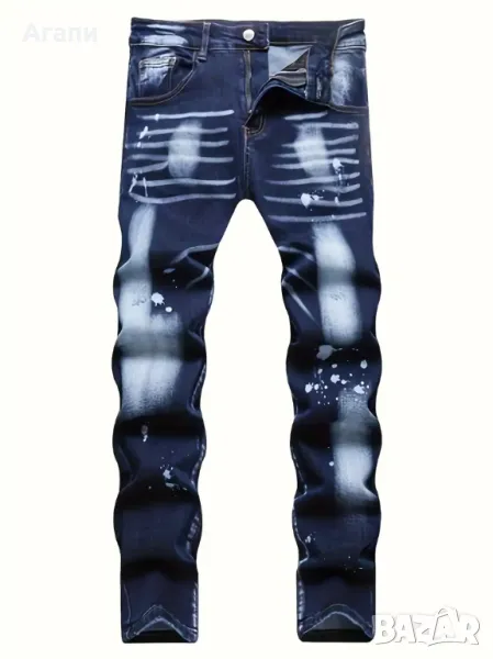 Мъжки еластични преливащи дънки размер М или № 32 нови, снимка 1