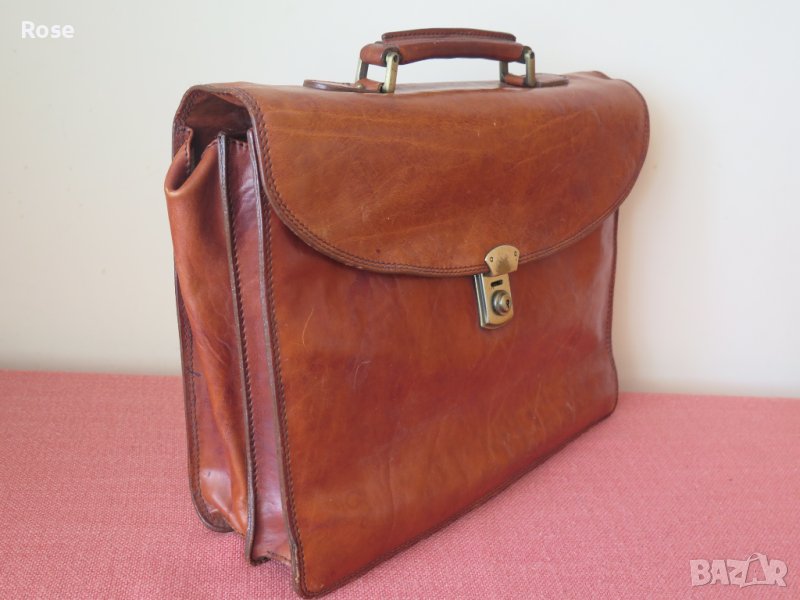 Vintage, Italy,кожена чанта за документи, бизнес чанта, снимка 1