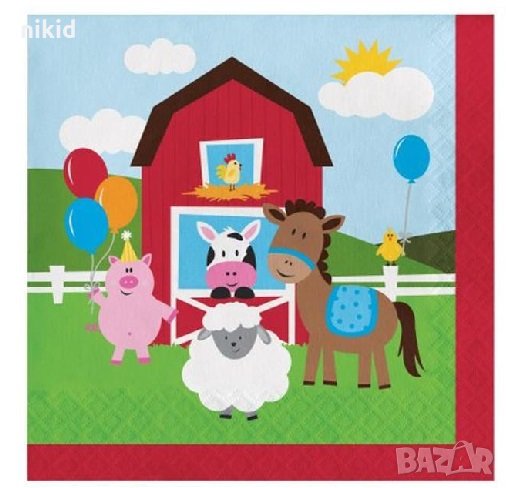Ферма Домашни животни 9 парти салфетки рожден ден, снимка 1