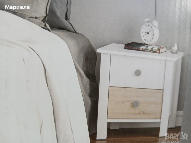 Модерно нощно шкафче 2 броя , Нощно шкафче с 2 чекмеджета 50х50х39 см, снимка 1