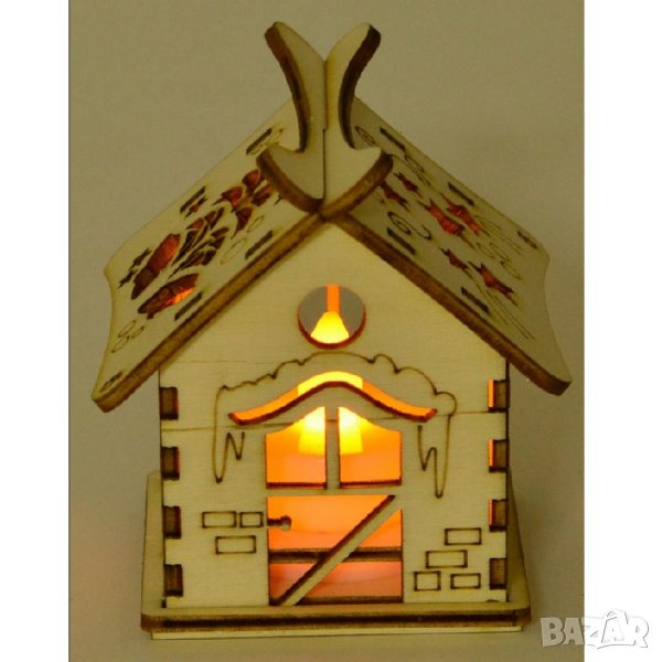 Светеща дървена къщичка, снимка 1