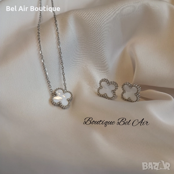 Van Cleef детелини комплект колие и обеци, снимка 1