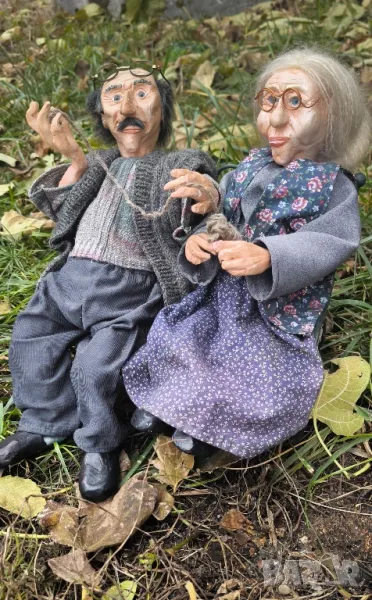 гипсови дядо и баба, снимка 1