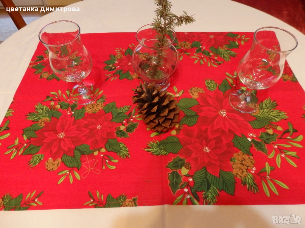 Коледни покривки, карета, коледни подаръчни чорапи, снимка 1