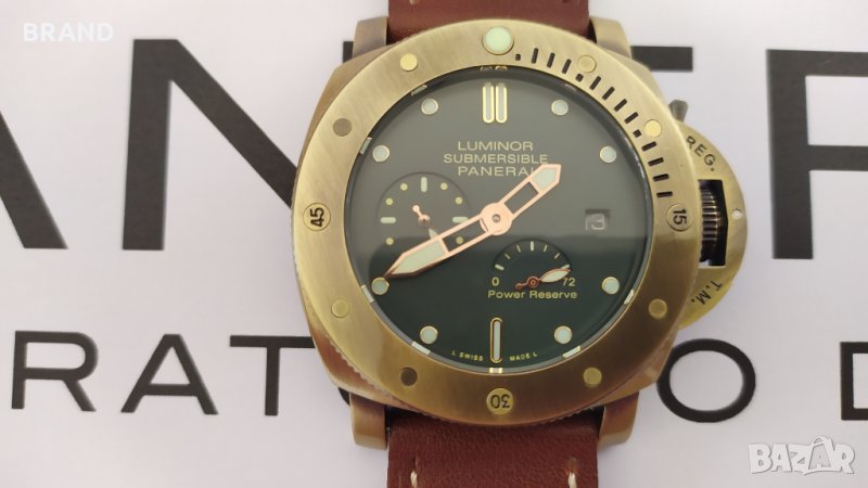 Panerai LUMINOR SUBMERSIBLE 1950 3days power reserve BRONZO клас 5A+, снимка 1