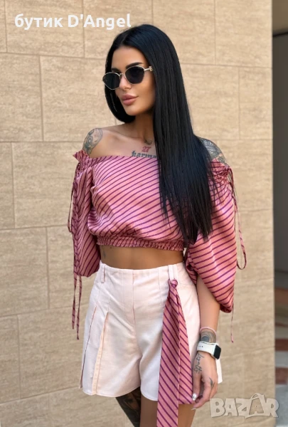 AVIN Блуза с паднали рамене в розово, снимка 1