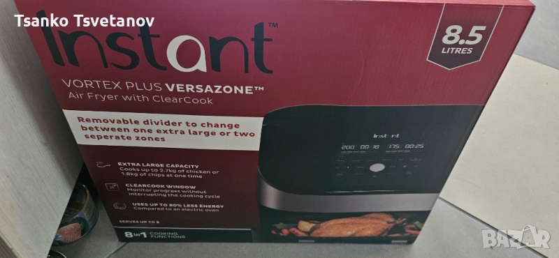 Продавам Instant Vortex PLUS VersaZone ClearCook Air Fryer 8.5л, снимка 1