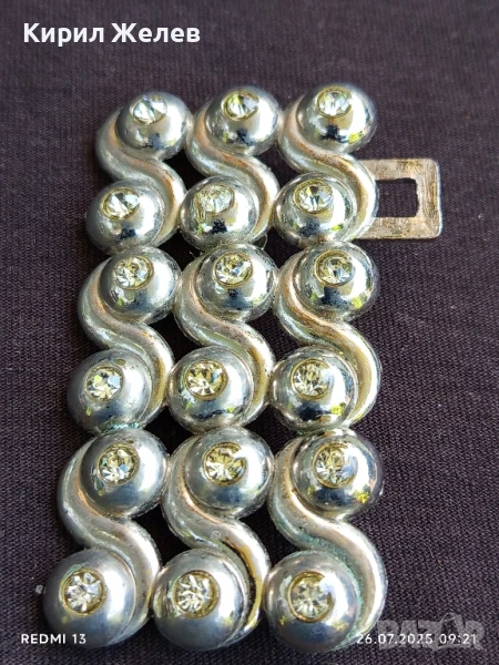 КАТАРАМА ЗА КОЛАН С СРЕБРИСТИ КРИСТАЛИ КРАСИВ СТИЛЕН ДИЗАЙН 41028, снимка 1