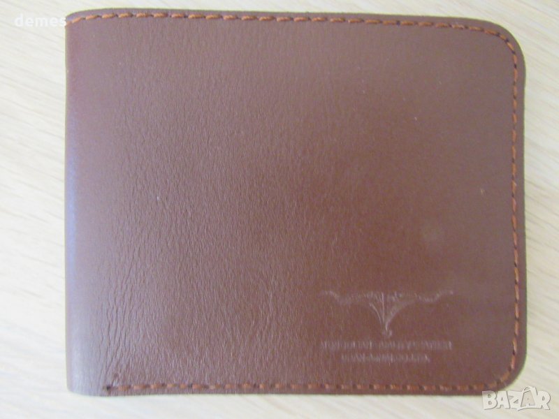 Портфейл от естествена кожа-кафяв, нов, Монголия, снимка 1