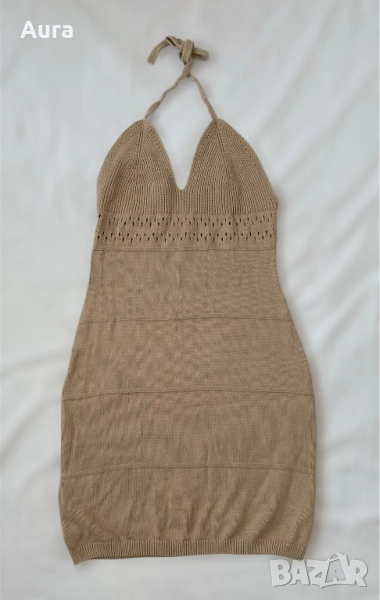 Beige knitted halter-neck, снимка 1