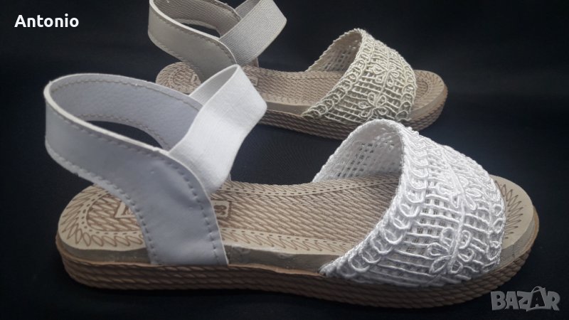 Дамски сандали 3308 в бяло и бежово, снимка 1