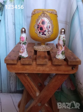 Декорирана стъклена чаша - ваза с подарък , снимка 3 - Вази - 51307164