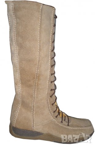 Високи естествен велур ботуши, снимка 1