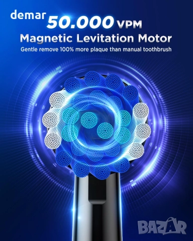 Въртяща се електрическа четка за зъби, 8 глави, 3 интензитета, 5 режима, черна, снимка 8 - Други - 52440890