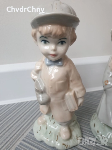 Sanbo Valencia статуетки 19см/2бр чифт/малка САНБО Валенсия испанска порцеланова фигура деца с шапки, снимка 7 - Статуетки - 51500464