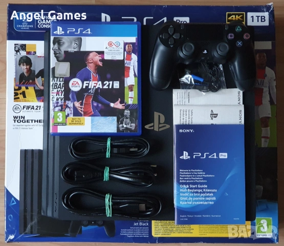 PS4 PRO 1TB Playstation 4 ПРО Плейстейшън конзола с диск FIFA джойстик