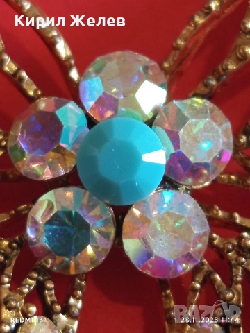 Дизайнеско бижу BIZERMANI позлатено оригинал вълшебно красиво 52266, снимка 3 - Колиета, медальони, синджири - 52571528