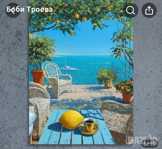 Стенна картина с изглед към средиземноморския бряг, снимка 4 - Картини - 53023325