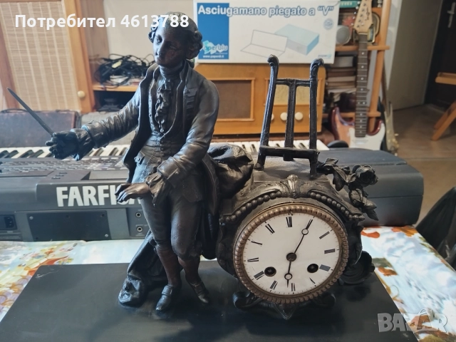 Каминен френски часовник, снимка 3 - Антикварни и старинни предмети - 52157528