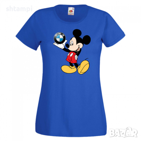 Дамска тениска Mickey Mouse BMW Мини ,Изненада,, снимка 2 - Тениски - 36528678