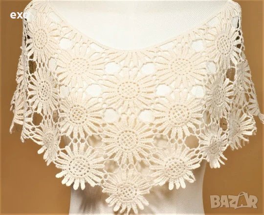 Дантелена шал яка, Шал яка на цветя, Нежна шал яка, снимка 1