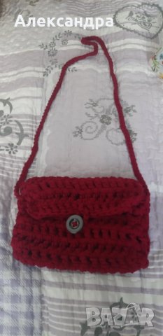 Плетена дамска чанта бордо