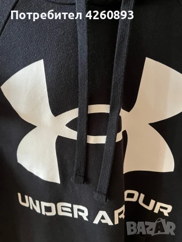 Мъжки черен суичър UA, снимка 2 - Спортни дрехи, екипи - 50606968