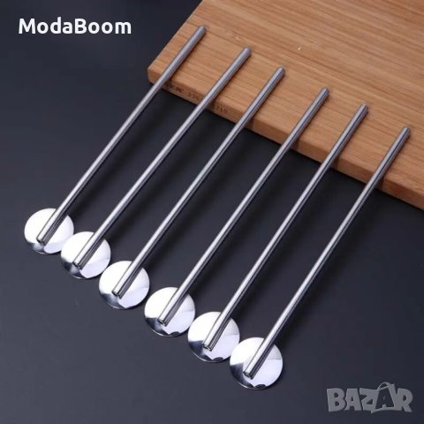 ПРОМОЦИЯ🤩Комплект 6бр метални лъжици 2в1 + 💥ПОДАРЪК🎁 четка🤩, снимка 4 - Прибори за хранене, готвене и сервиране - 43544929