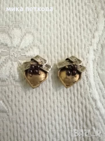 Старинни сребърни обеци, снимка 2 - Обеци - 33558975