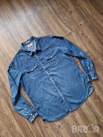 Страхотна мъжка дънкова риза TOMMY HILFIGER, размер XL, снимка 2 - Ризи - 52808958