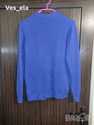 Блуза плетиво турско синьо с джобче, снимка 4 - Блузи с дълъг ръкав и пуловери - 34912962
