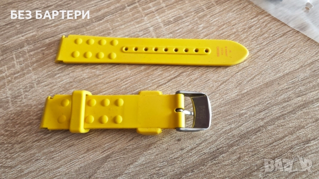 Seiko гумени каишки 18мм жълти, снимка 3 - Каишки за часовници - 51465246