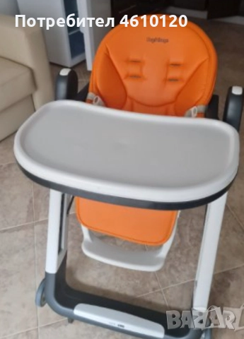 Италианско детско столче за хранене Peg Perego Siesta с чисто нова кожена тапицерия