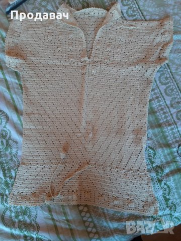 Плетена блуза туника бежов цвят , снимка 1 - Туники - 28276084