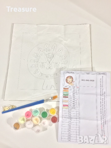 Комплект за рисуване по номера 20x20cm - лъв, снимка 11 - Картини - 39412934