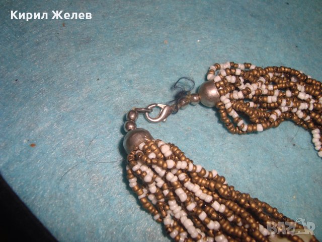 РАЗКОШНА МЪНИСТЕНА АР НУВО СЕДЕФЕНА ОГЪРЛИЦА с ХИЛЯДИ МЪНИСТА ХЕНД МЕЙД ЛЕТЕН НАКИТ 27056 , снимка 11 - Колиета, медальони, синджири - 35132755