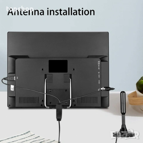 Преносим телевизор KCR, Freeview DVB-T2 12V, акумулаторна батерия, USB порт, жак за слушалки, дистан, снимка 8 - Телевизори - 53167938