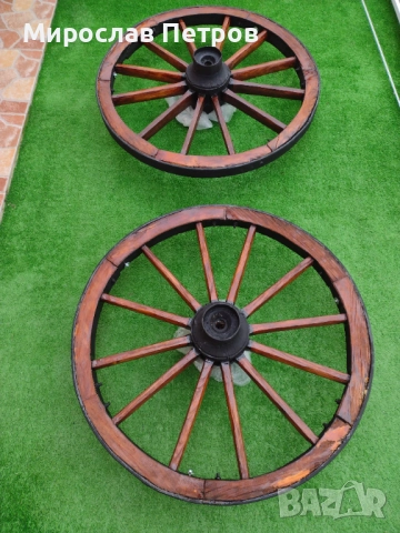 Колела от каруца-реставрирани, снимка 2 - Декорация за дома - 52575873