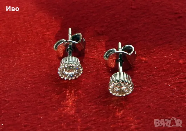 Обеци с диаманти, снимка 3 - Обеци - 48829221