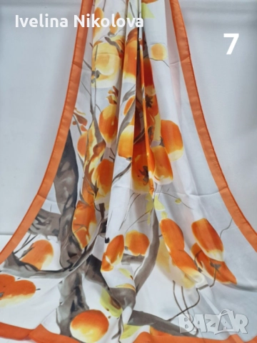 Дамски красив сатенен шал , снимка 5 - Шалове - 51625314