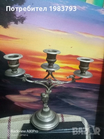 Посребрен свещник във викториански стил., снимка 7 - Декорация за дома - 50702465