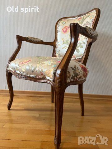 Двойка антикварни кресла Fleurs de Versaille в стил Луи XV, кабриолет (Cabriolet), снимка 4 - Антикварни и старинни предмети - 43356232