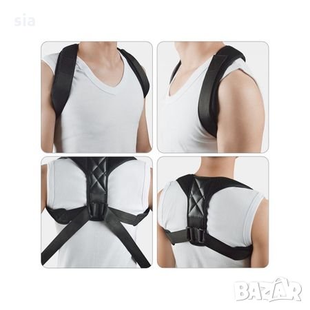 Коректор на стойката , Колан за изправяне на гърба , Черен , снимка 2 - Други спортове - 28901520