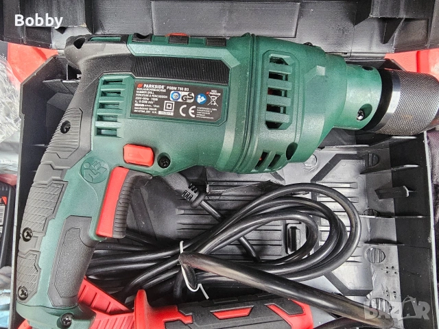 Нова! Ударна бормашина PARKSIDE PSBM 750 B3 Kompernass с гаранция, снимка 2 - Бормашини - 53438046